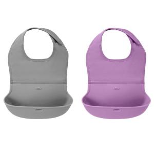 imageOXO RollUp Bib 2 Pack Limited Edition SageGrayLavenderGray