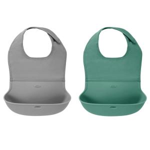 imageOXO RollUp Bib 2 Pack Limited Edition SageGraySageGray