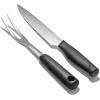 imageOXO Carving Set SoftGrip Duo Designed for Effortless Carving and Serving 2Piece Fork ampamp Knife Set  Spear Secure Cut ampamp Serve Roasted MeatCarving Set