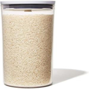 imageOXO Good Grips Round POP Container  Large 52 Qt for flour sugar cereal and more  Airtight Food Storage  BPA Free  Dishwasher Safe  Clear BodyWhiteLarge  52 Qt