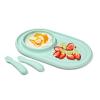 imageOXO Tot Textured Suction Plate ampamp Spoons Set  3Piece  BlossomOpal