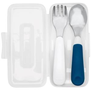 imageOXO Tot OnTheGo Fork and Spoon Set  LilacNavy