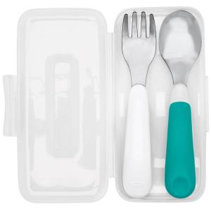 imageOXO Tot OnTheGo Fork and Spoon Set  LilacTot Teal