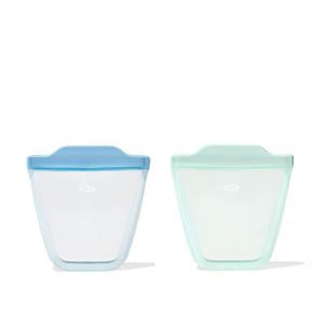 imageOXO Tot Silicone Reusable Bags  2 Piece Cup Set  Opal and Dusk