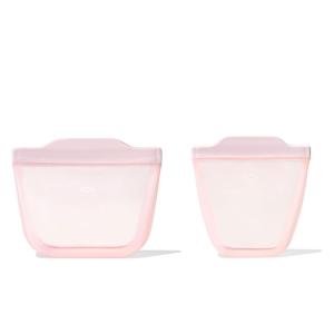 imageOXO Tot Silicone Reusable Bags  2 Piece Cup and Snack Set  OpalBlossom