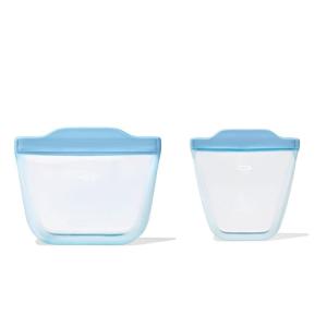 imageOXO Tot Silicone Reusable Bags  2 Piece Cup and Snack Set  OpalDusk