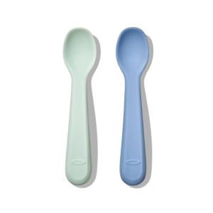 imageOXO Tot Silicone Spoons 2 Pack  Blossom and OpalDuskOpal