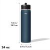 imageOXO Strive 24oz Wide Mouth Water Bottle with Straw Lid  QuartzDark Cobalt