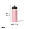 imageOXO Strive 24oz Wide Mouth Water Bottle with Straw Lid  QuartzRose Quartz