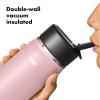 imageOXO Strive 24oz Wide Mouth Water Bottle with Straw Lid  QuartzRose Quartz