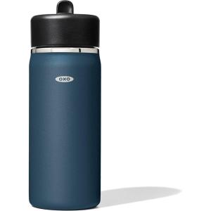 imageOXO Strive 24oz Wide Mouth Water Bottle with Straw Lid  QuartzDark Cobalt