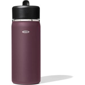 imageOXO Strive 24oz Wide Mouth Water Bottle with Straw Lid  QuartzPurple Garnet