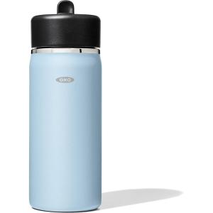 imageOXO Strive 24oz Wide Mouth Water Bottle with Straw Lid  QuartzTopaz Blue