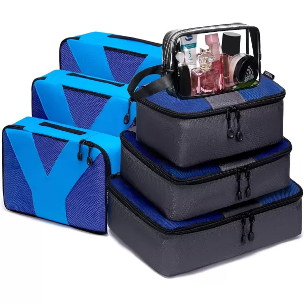 YZAOLL Compression Packing Cubes for Travel Expandable Packing Organizers 3pcs Set Black
