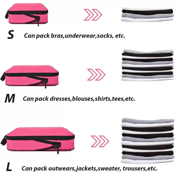 YZAOLL Compression Packing Cubes for Travel Expandable Packing Organizers 3pcs Set Black
