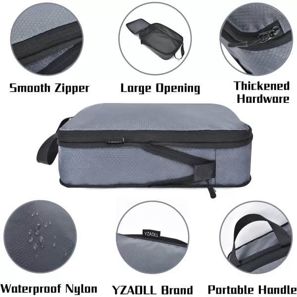 YZAOLL Compression Packing Cubes for Travel Expandable Packing Organizers 3pcs Set Black