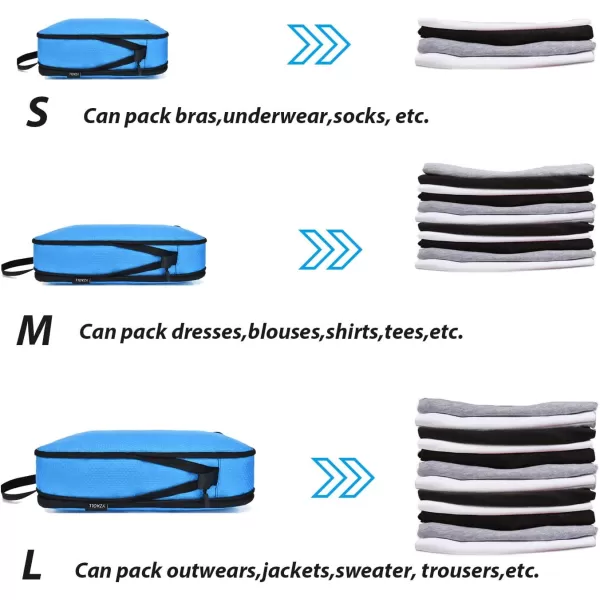YZAOLL Compression Packing Cubes for Travel Expandable Packing Organizers 3pcs Set Black