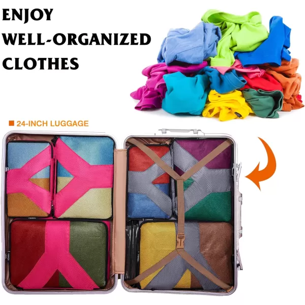 YZAOLL Compression Packing Cubes for Travel Expandable Packing Organizers 3pcs Set Black