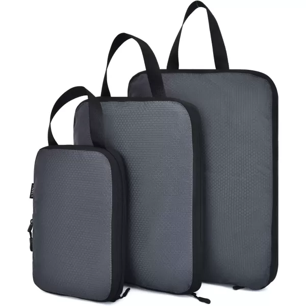 YZAOLL Compression Packing Cubes for Travel Expandable Packing Organizers 3pcs Set Black