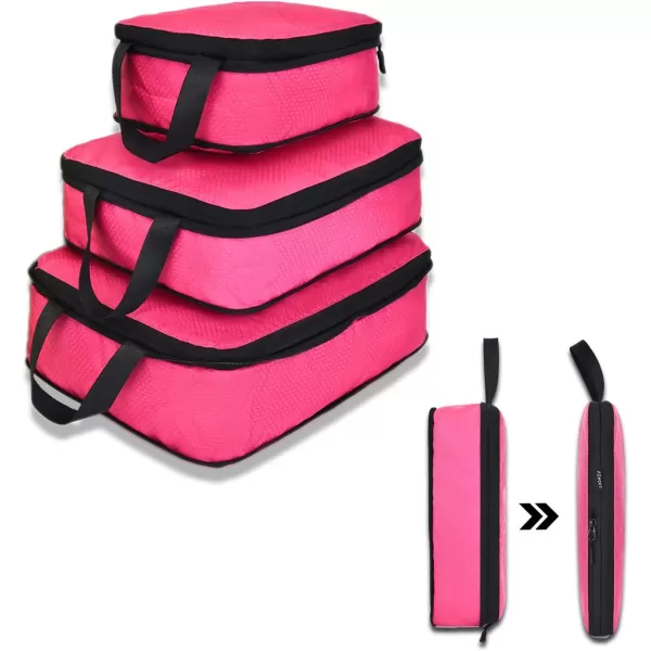 YZAOLL Compression Packing Cubes for Travel Expandable Packing Organizers 3pcs Set Black