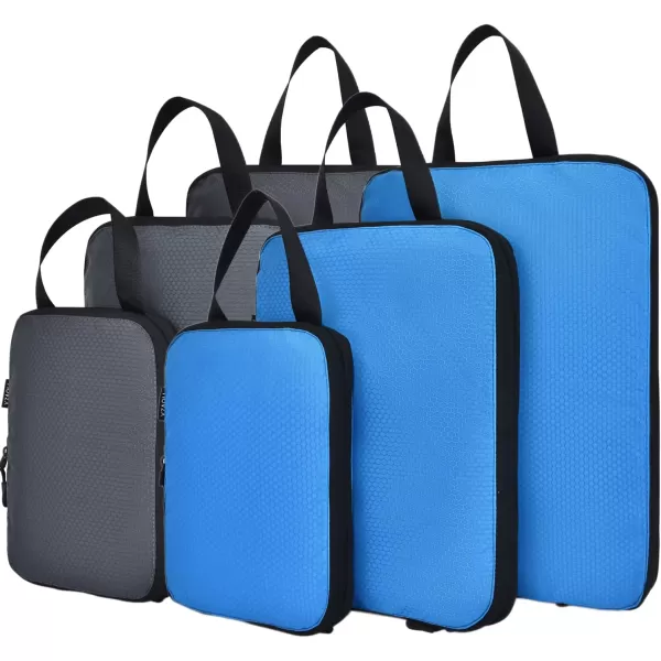 YZAOLL Compression Packing Cubes for Travel Expandable Packing Organizers 3pcs Set Black