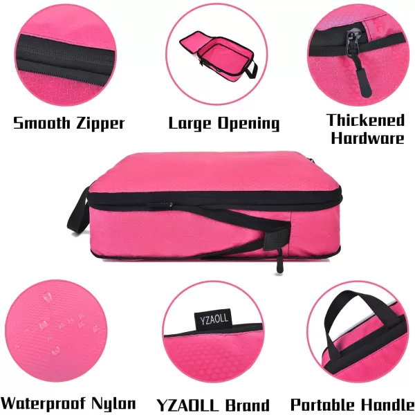 YZAOLL Compression Packing Cubes for Travel Expandable Packing Organizers 3pcs Set Black