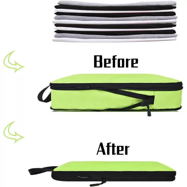 YZAOLL Compression Packing Cubes for Travel Expandable Packing Organizers 3pcs Set Black