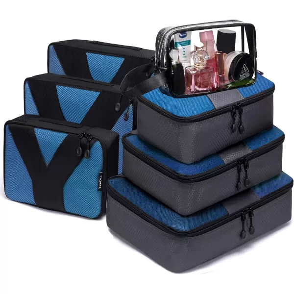 YZAOLL Compression Packing Cubes for Travel Expandable Packing Organizers 3pcs Set Black