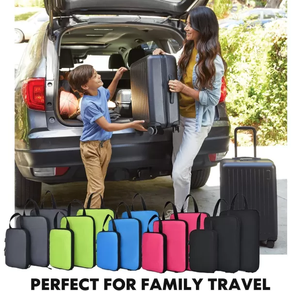 YZAOLL Compression Packing Cubes for Travel Expandable Packing Organizers 3pcs Set Black