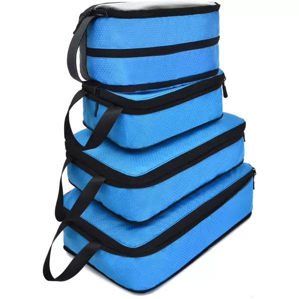 YZAOLL Compression Packing Cubes for Travel Expandable Packing Organizers 3pcs Set Black