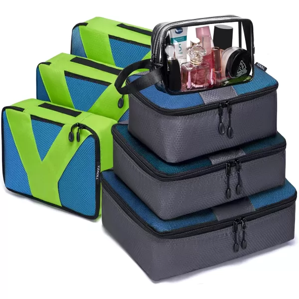 YZAOLL Compression Packing Cubes for Travel Expandable Packing Organizers 3pcs Set Gray
