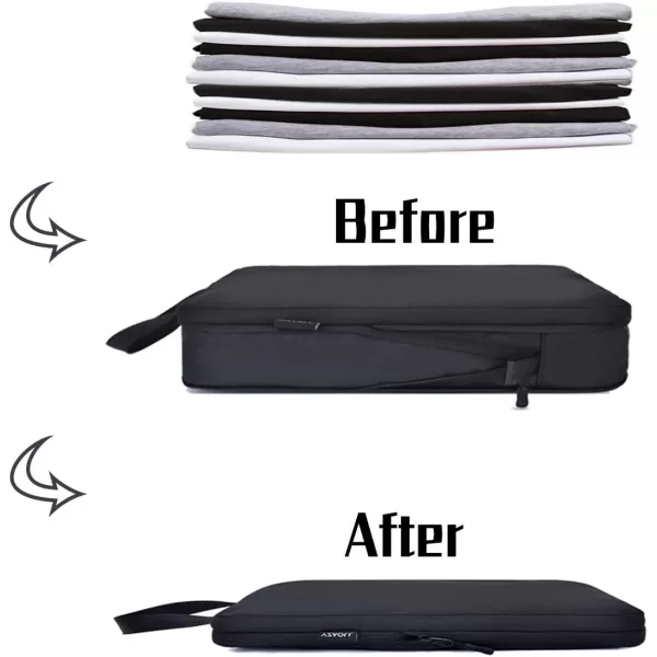 YZAOLL Compression Packing Cubes for Travel Expandable Packing Organizers 3pcs Set Gray