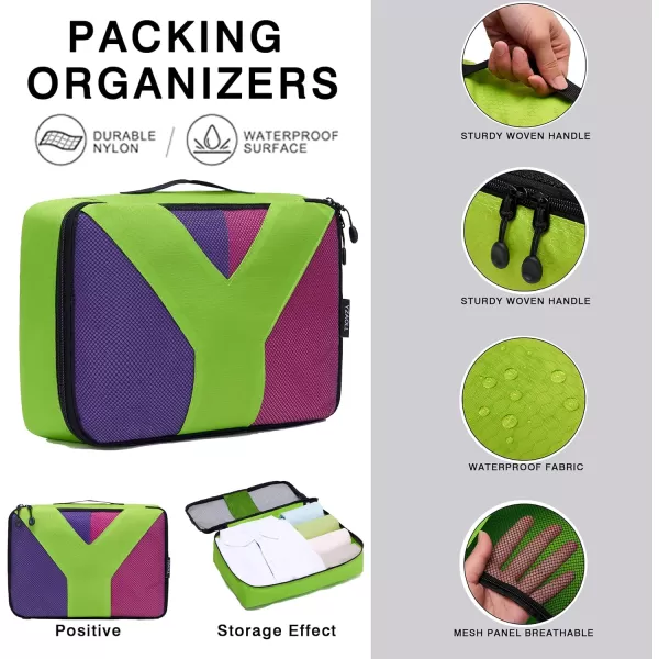 YZAOLL Compression Packing Cubes for Travel Expandable Packing Organizers 3pcs Set Gray