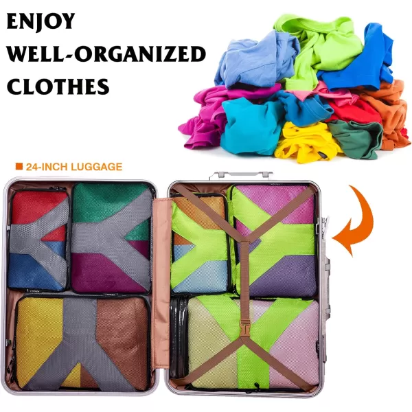YZAOLL Compression Packing Cubes for Travel Expandable Packing Organizers 3pcs Set Gray