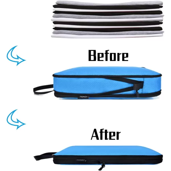 YZAOLL Compression Packing Cubes for Travel Expandable Packing Organizers 3pcs Set Gray