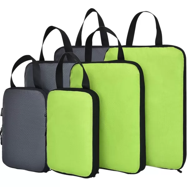 YZAOLL Compression Packing Cubes for Travel Expandable Packing Organizers 3pcs Set Gray