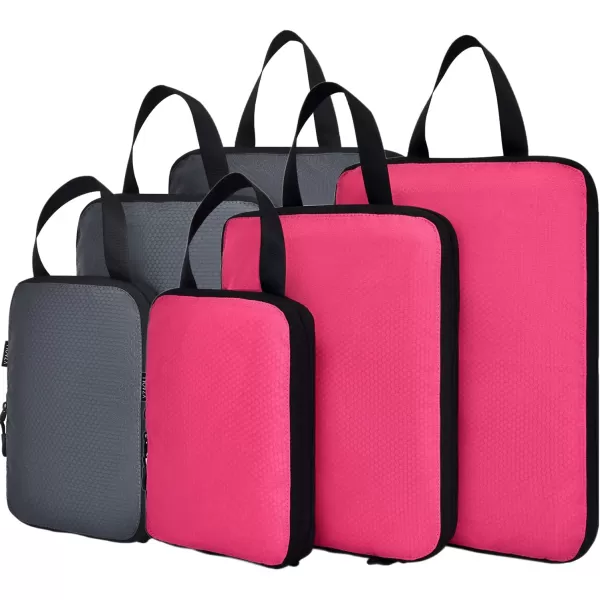 YZAOLL Compression Packing Cubes for Travel Expandable Packing Organizers 3pcs Set Gray