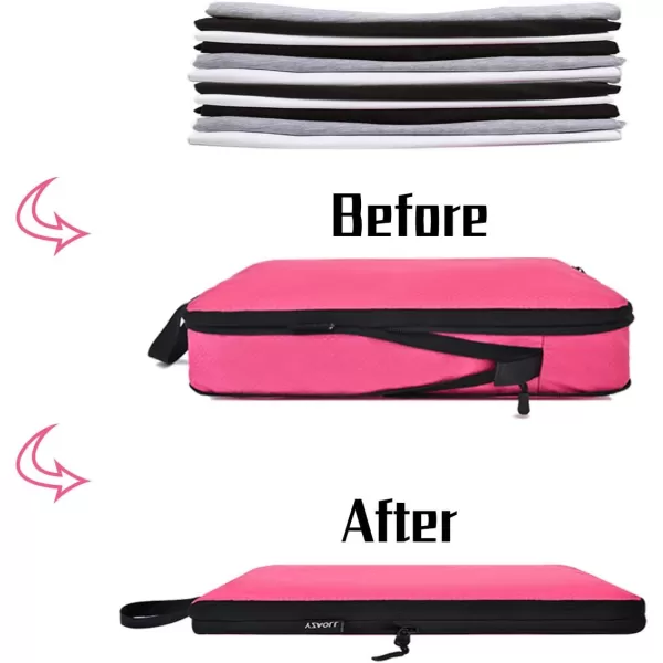 YZAOLL Compression Packing Cubes for Travel Expandable Packing Organizers 3pcs Set Gray