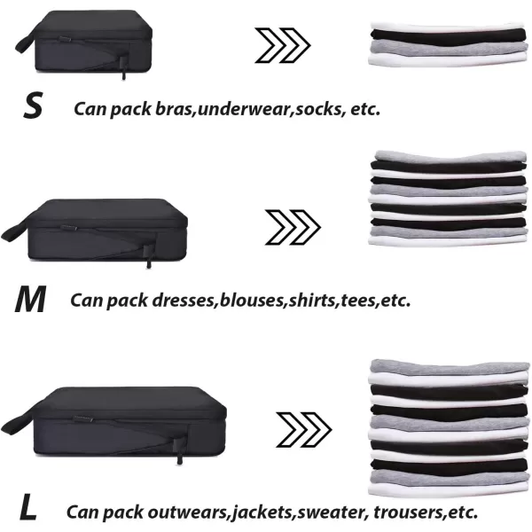 YZAOLL Compression Packing Cubes for Travel Expandable Packing Organizers 3pcs Set Gray