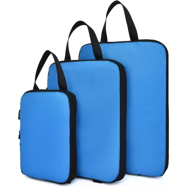 YZAOLL Compression Packing Cubes for Travel Expandable Packing Organizers 3pcs Set Gray