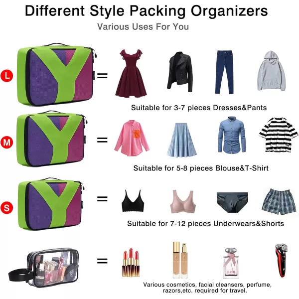 YZAOLL Compression Packing Cubes for Travel Expandable Packing Organizers 3pcs Set Gray
