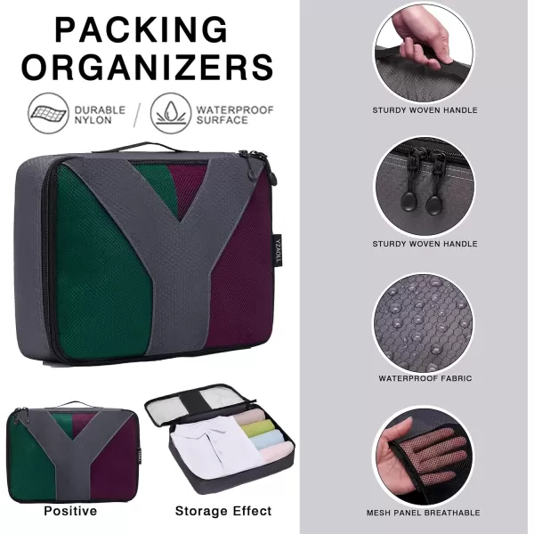 YZAOLL Compression Packing Cubes for Travel Expandable Packing Organizers 3pcs Set Gray