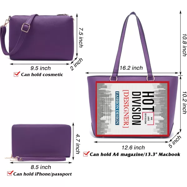 YZAOLL Purses for Women Faux Leather Medium Large Tote Satchel Shoulder Purse Handbag Wallet set
