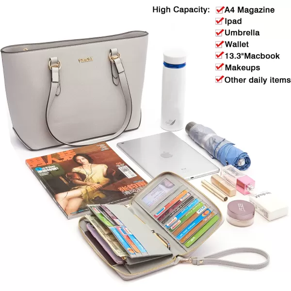 YZAOLL Purses for Women Faux Leather Medium Large Tote Satchel Shoulder Purse Handbag Wallet set
