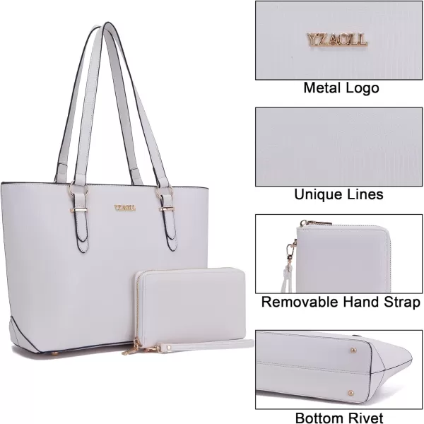YZAOLL Purses for Women Faux Leather Medium Large Tote Satchel Shoulder Purse Handbag Wallet set