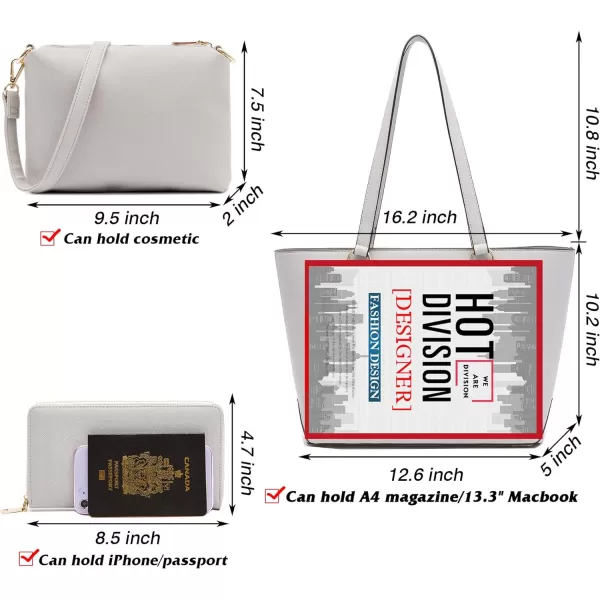 YZAOLL Purses for Women Faux Leather Medium Large Tote Satchel Shoulder Purse Handbag Wallet set