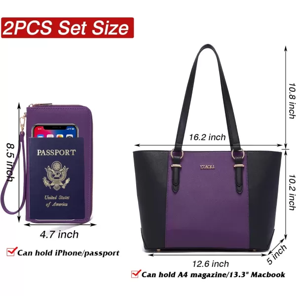 YZAOLL Purses for Women Faux Leather Medium Large Tote Satchel Shoulder Purse Handbag Wallet set