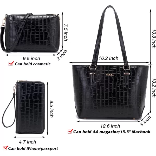 YZAOLL Purses for Women Faux Leather Medium Large Tote Satchel Shoulder Purse Handbag Wallet set