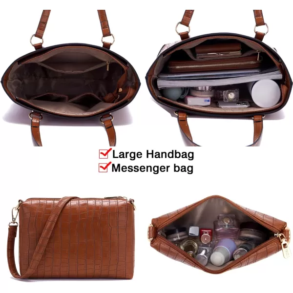 YZAOLL Purses for Women Faux Leather Medium Large Tote Satchel Shoulder Purse Handbag Wallet set