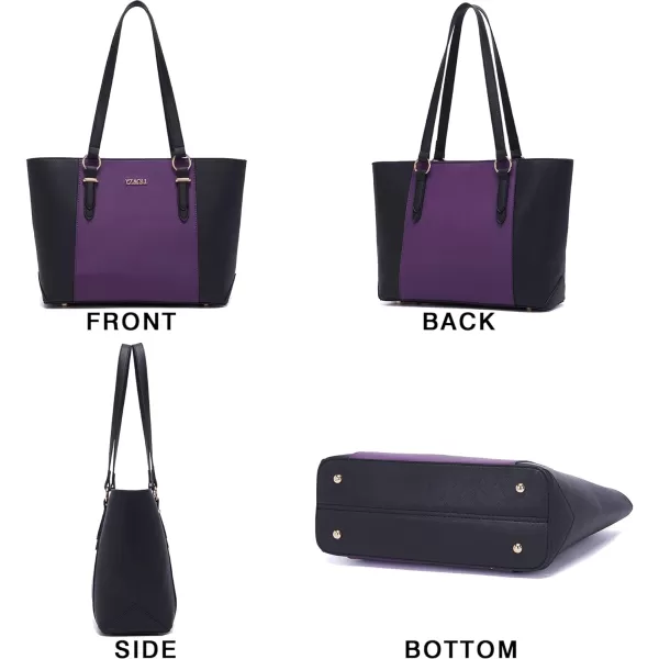 YZAOLL Purses for Women Faux Leather Medium Large Tote Satchel Shoulder Purse Handbag Wallet set